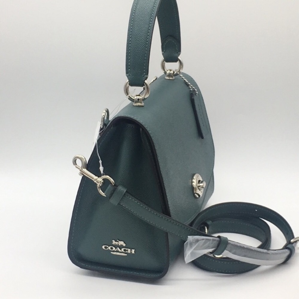 Coach Tilly Top Handle Dark Turquoise Cross Body - Picture 5 of 15